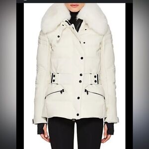 Moncler Grenoble Fur Trimmed Jacket Cream